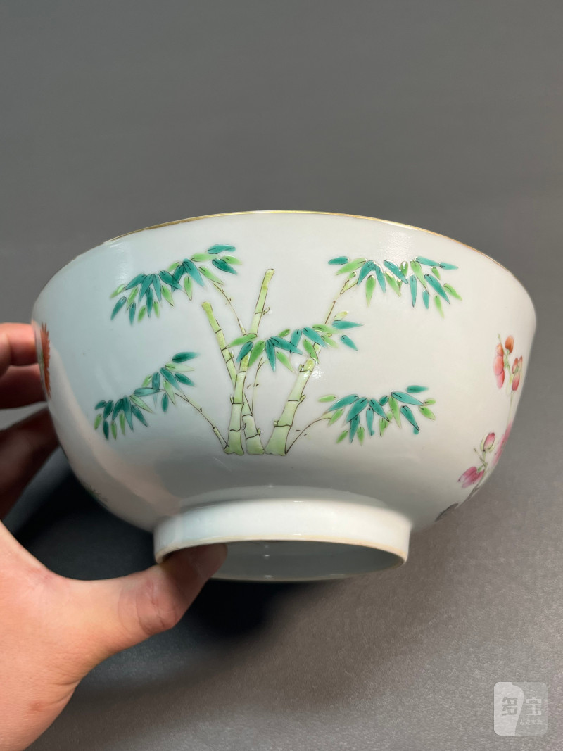 清道光  粉彩“梅兰竹菊”四君子图碗 - 图5